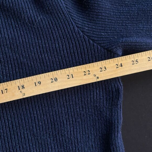 Lands End Sweater Men Large Blue Textured Button Up Grandpacore Vintage Nautical - Picture 8 of 10